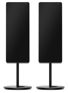 LE01 Zwart, stereopaar met vloerstandaard