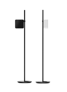 LE03 White, stereo pair with stands