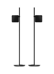 LE03 Black, stereo pair with stands
